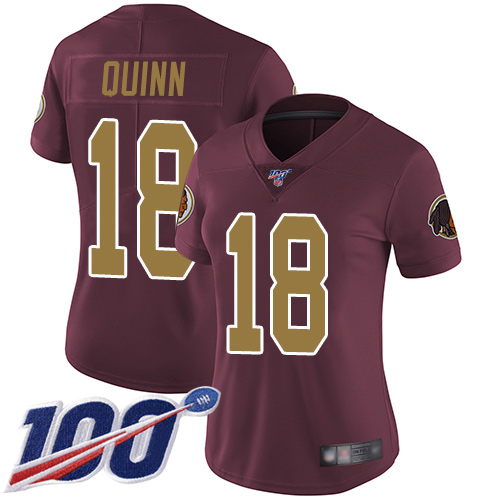 Washington Redskins Limited Burgundy Red Women Trey Quinn Alternate Jersey NFL Football #18 100th->women nfl jersey->Women Jersey